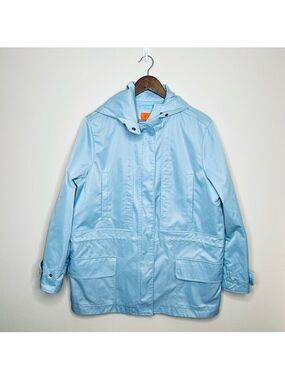 Joe Fresh Powder Blue Hooded Rain Coat Large